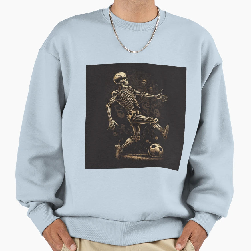 Skeleton Soccer Player Football Sweatshirt - Novelty Apparel Men Women - T-Shirt, Sweatshirt, Hoodie