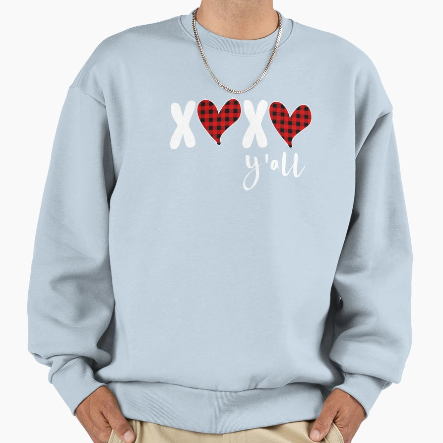 Xoxo Yall Funny Valentines Day Sweatshirt - Trendy Graphic Unisex - T-Shirt, Sweatshirt, Hoodie