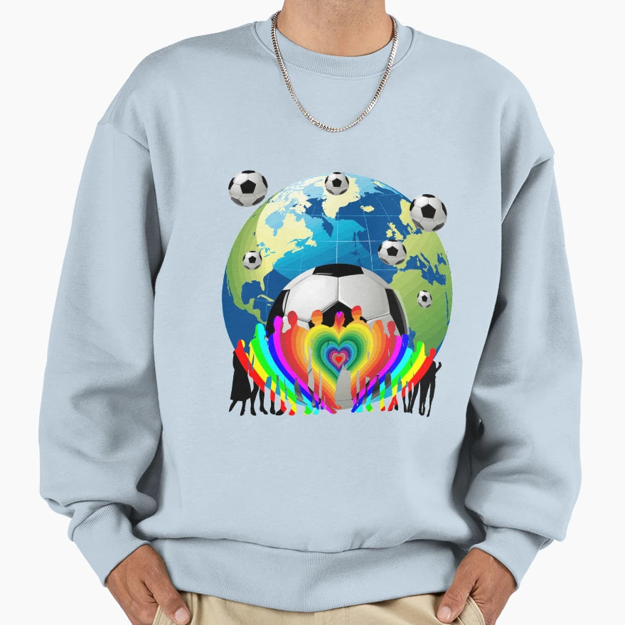 Global Love To Football Worldwide Sweatshirt - Novelty Apparel Men Women - T-Shirt, Sweatshirt, Hoodie