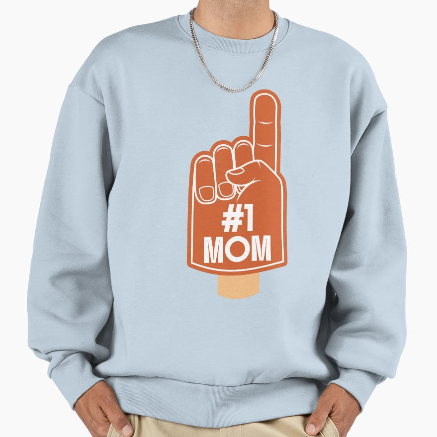 Mom Number One Red Foam Finger Sweatshirt - Fun Novelty Design Men Women - T-Shirt, Sweatshirt, Hoodie
