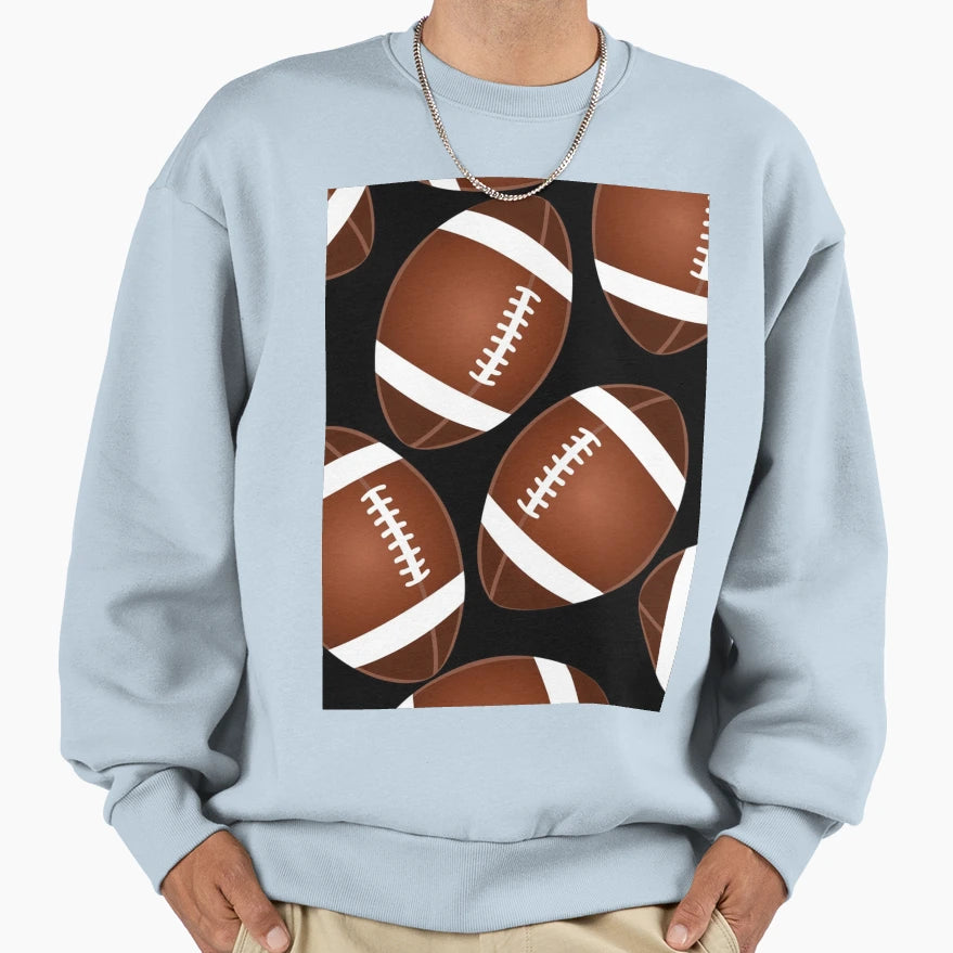 American Football Game Pattern Sweatshirt - Minimalist Print for Adults - T-Shirt, Sweatshirt, Hoodie