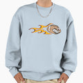 Angry Flaming American Football Ball Sweatshirt - Graphic Print Men Women - T-Shirt, Sweatshirt, Hoodie