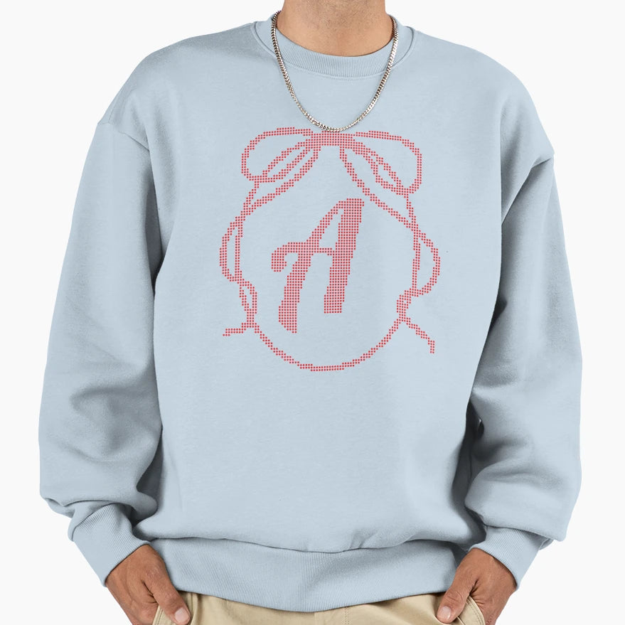 Red Dotted Bow Monogram Letter Sweatshirt - Graphic Print Men Women - T-Shirt, Sweatshirt, Hoodie