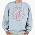 Red Dotted Bow Monogram Letter Sweatshirt - Graphic Print Men Women - T-Shirt, Sweatshirt, Hoodie
