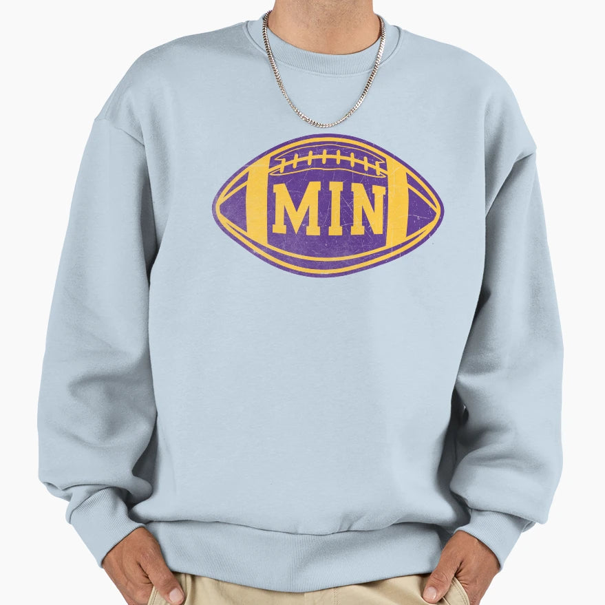 Minnesota Throwback Football Sweatshirt - Minimalist Print Men Women - T-Shirt, Sweatshirt, Hoodie