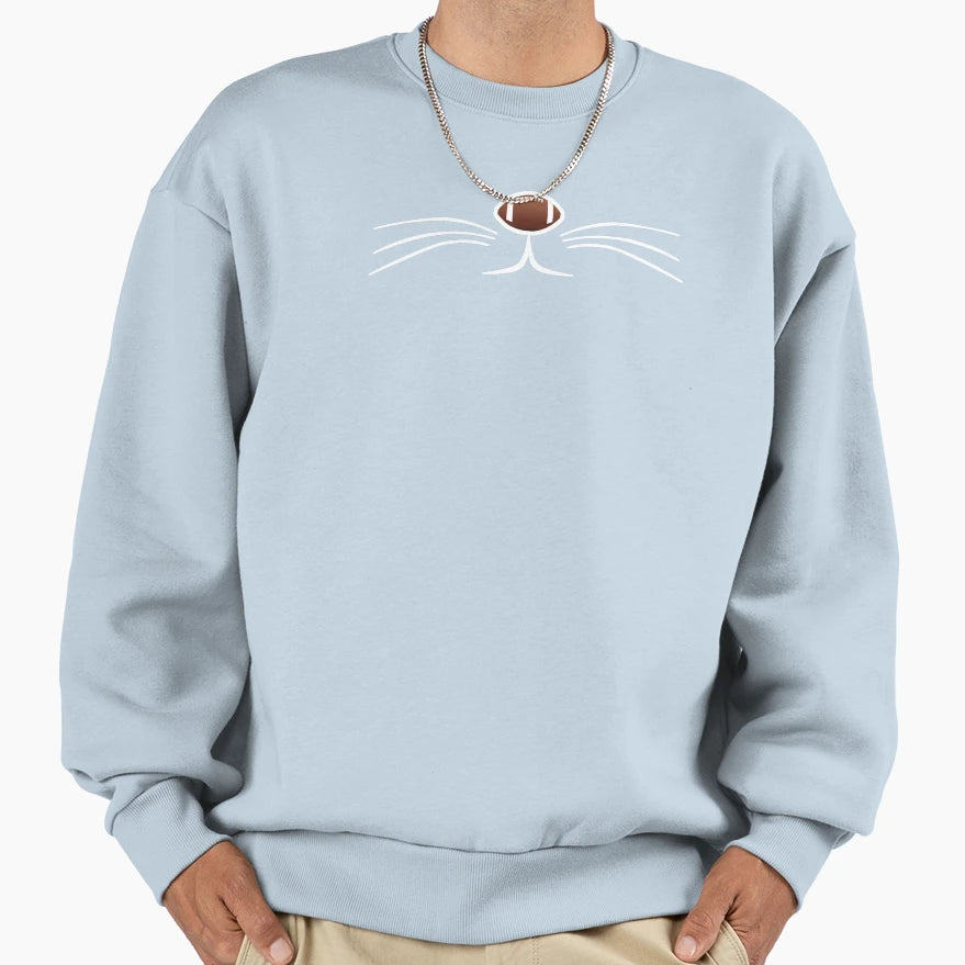 Cat Mouth Football Sweatshirt - Trendy Graphic for Adults - T-Shirt, Sweatshirt, Hoodie