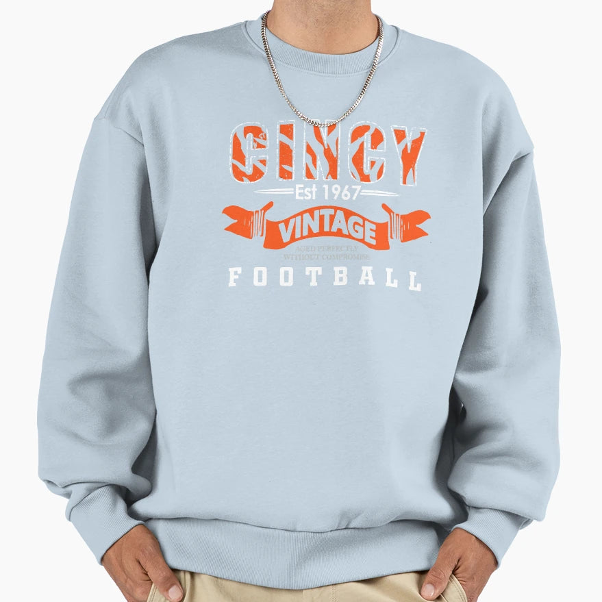 Cincinnati Football Fan State Ohio Sweatshirt - Custom Art Print Men Women - T-Shirt, Sweatshirt, Hoodie