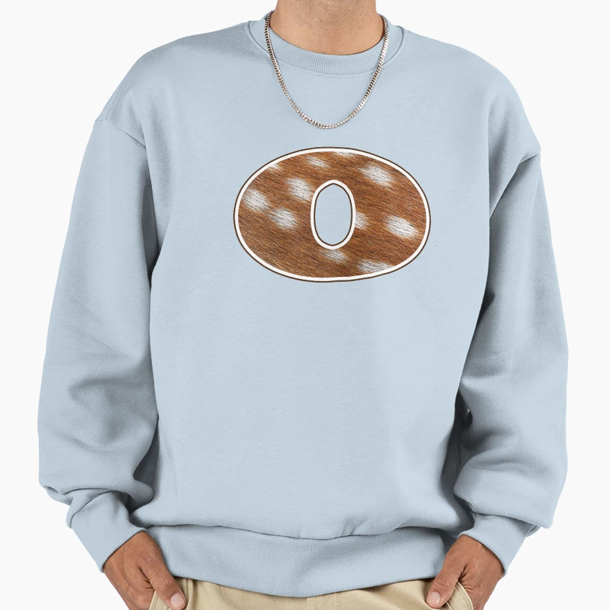 Deer Fur Texture Letter O Sweatshirt - Custom Art Print for Adults - T-Shirt, Sweatshirt, Hoodie