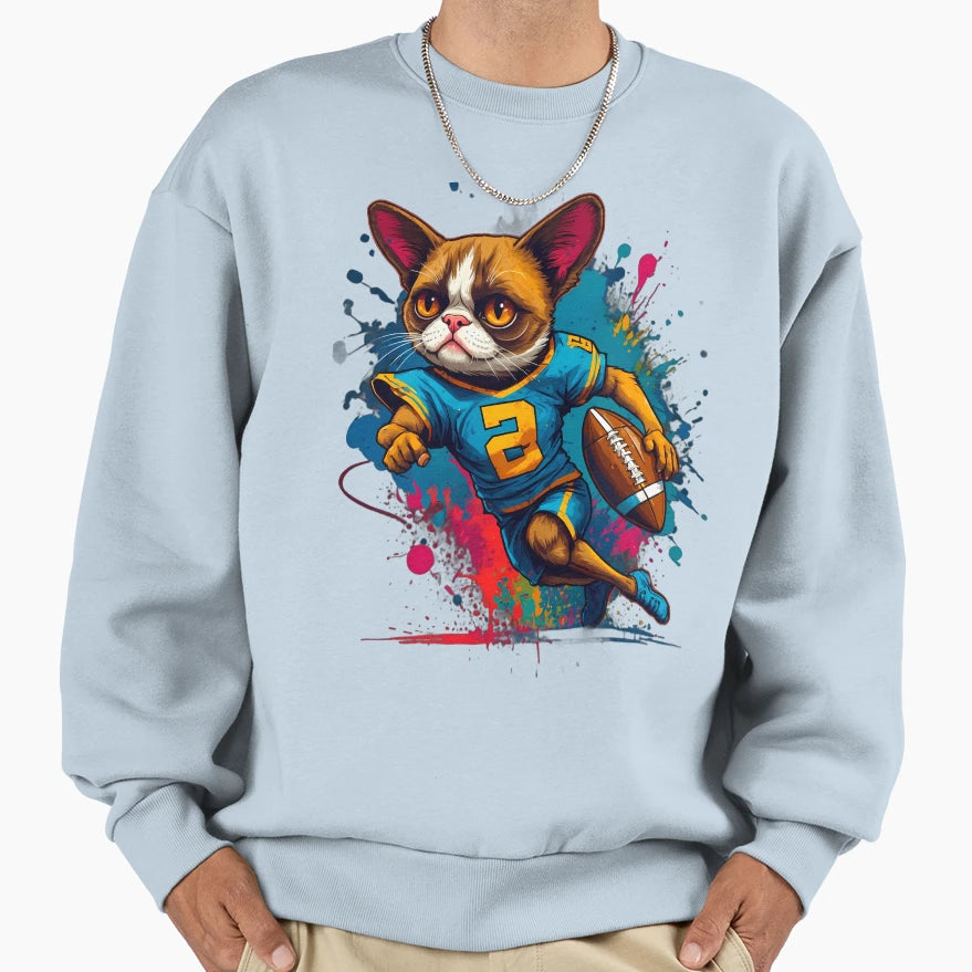 Grumpy Persian Cat Playing Sweatshirt - Fun Novelty Design for Adults - T-Shirt, Sweatshirt, Hoodie