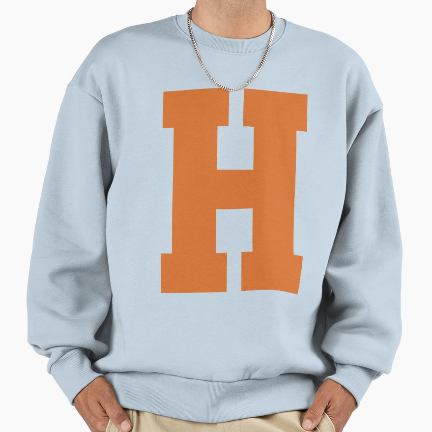 Alphabet Orange H Sports Letter H Sweatshirt - Custom Art Print for Adults - T-Shirt, Sweatshirt, Hoodie