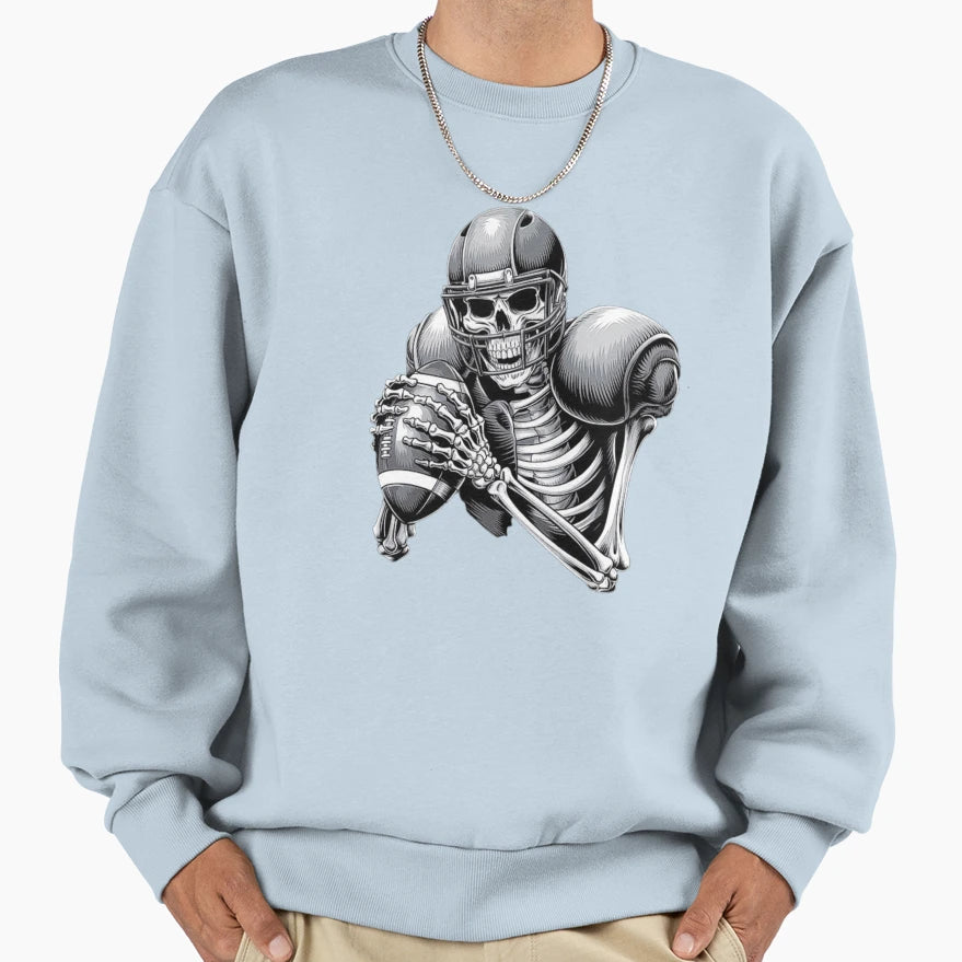 Football Skeleton Warrior Sweatshirt - Aesthetic Graphic for Adults - T-Shirt, Sweatshirt, Hoodie