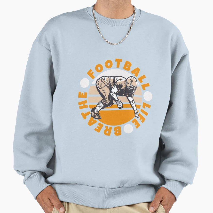 Football Life Repeat Sweatshirt - Unique Graphic for Adults - T-Shirt, Sweatshirt, Hoodie