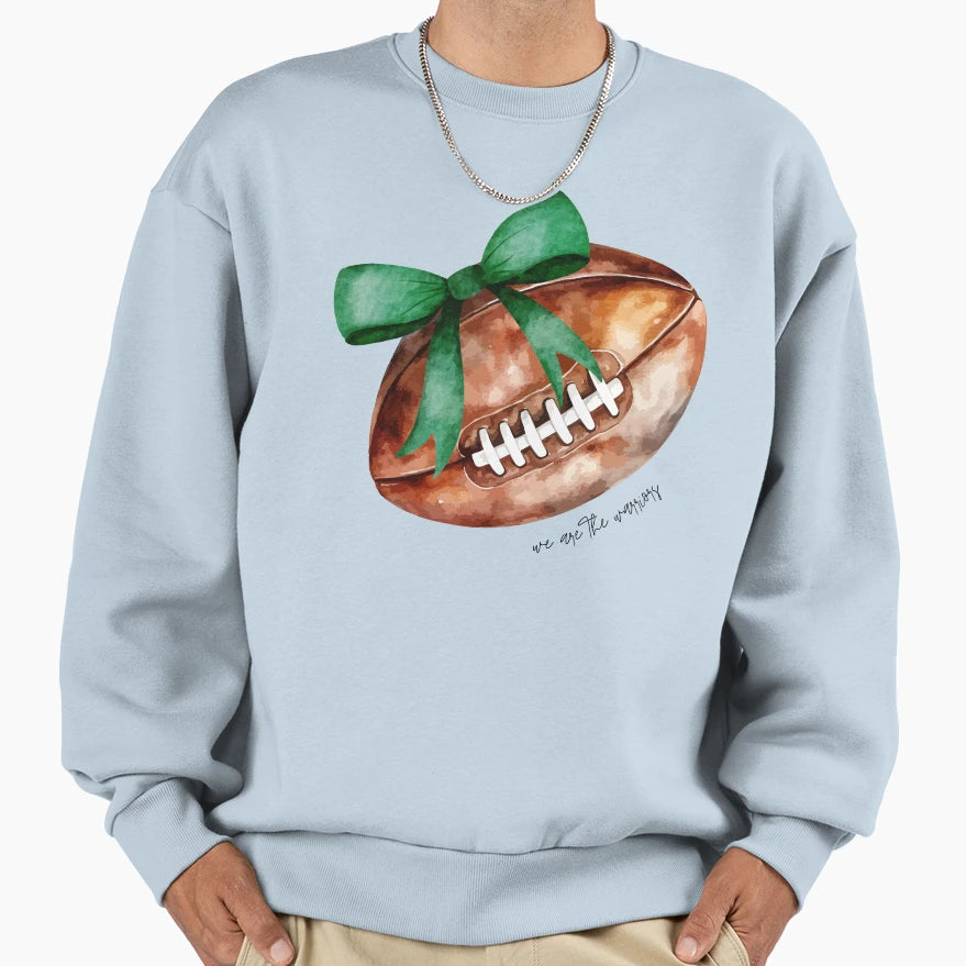 Football Mom Green Coquette Bows Sweatshirt - Custom Art Print for Adults - T-Shirt, Sweatshirt, Hoodie