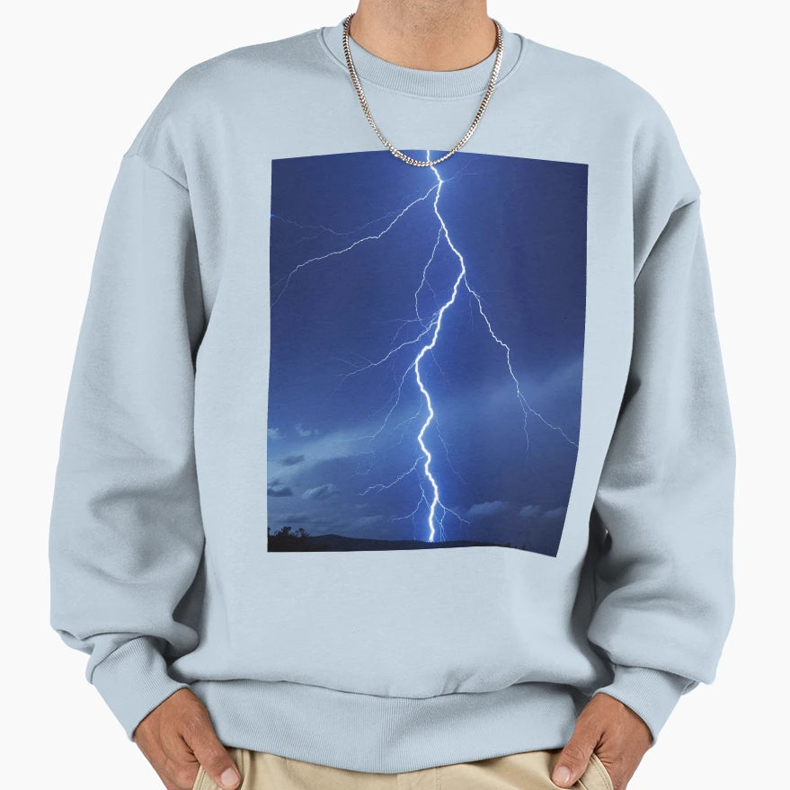 Electric Storm Powerful Lightning Sweatshirt - Unique Graphic Unisex - T-Shirt, Sweatshirt, Hoodie