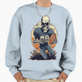 Halloween Skeleton Playing Football Sweatshirt - Minimalist Print Men Women - T-Shirt, Sweatshirt, Hoodie