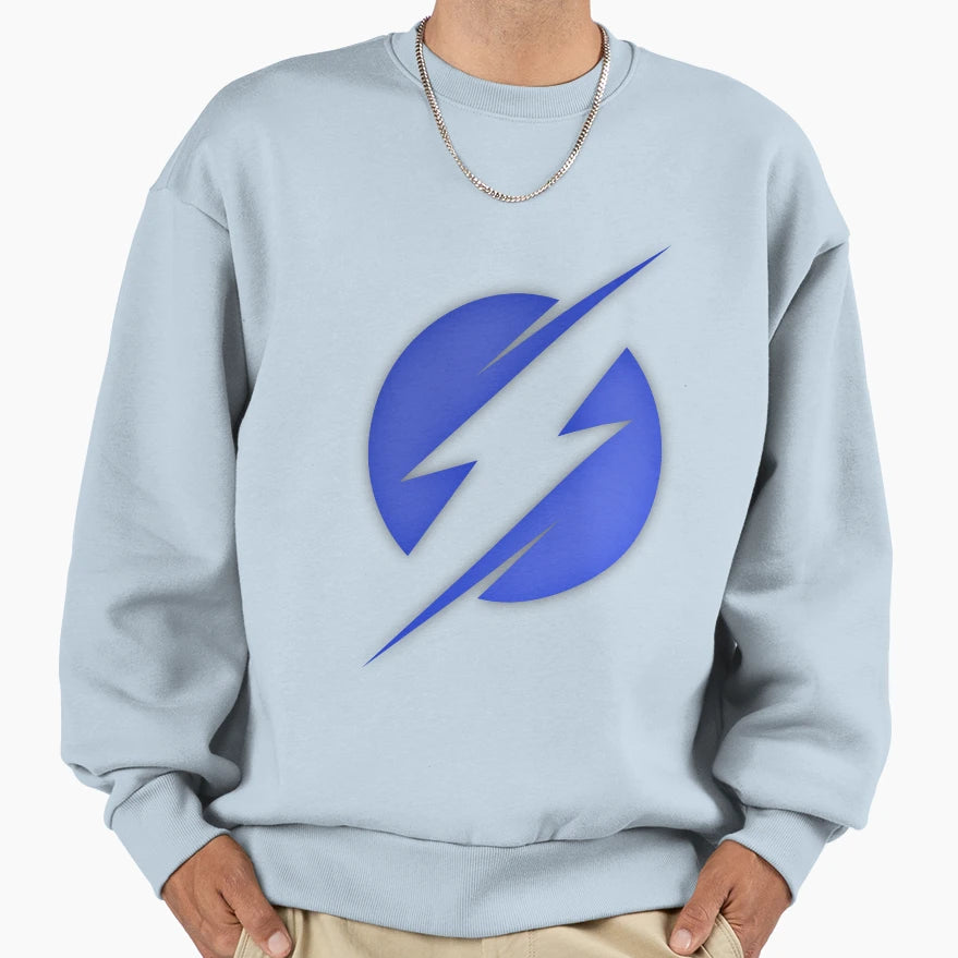 Navy Blue Lightning Bolt Thunder Sweatshirt - Minimalist Print Men Women - T-Shirt, Sweatshirt, Hoodie