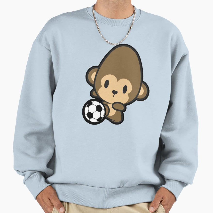 Soccer Monkey Sweatshirt - Graphic Print Men Women - T-Shirt, Sweatshirt, Hoodie