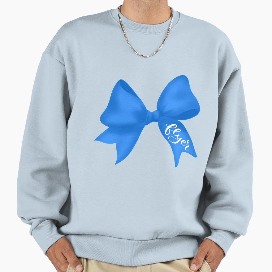 Blue Flyer Bow Sweatshirt - Custom Art Print Men Women - T-Shirt, Sweatshirt, Hoodie