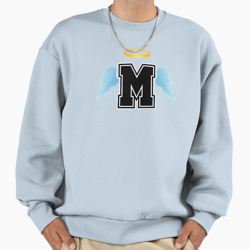 Letter M College Font Good Heaven Sweatshirt - Fun Novelty Design Unisex - T-Shirt, Sweatshirt, Hoodie