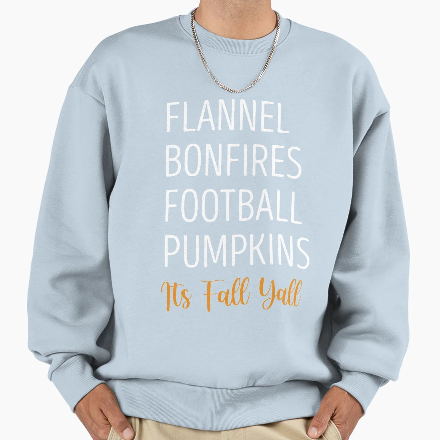 Flannel Bonfires Football Sweatshirt - Custom Art Print for Adults - T-Shirt, Sweatshirt, Hoodie