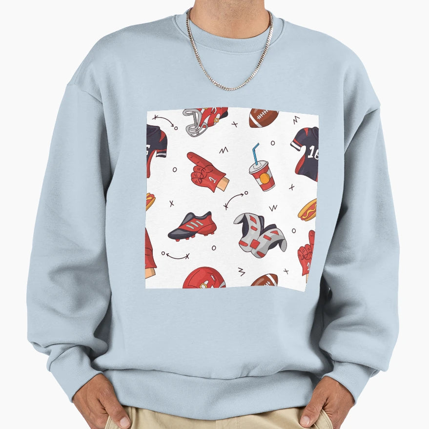 American Football Pattern Sweatshirt - Minimalist Print Unisex - T-Shirt, Sweatshirt, Hoodie