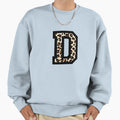 Letter D Leopard Sweatshirt - Graphic Print for Adults - T-Shirt, Sweatshirt, Hoodie