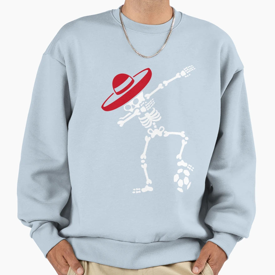Mexico Dab Dabbing Skeleton Soccer T-Shirt - Aesthetic Graphic for Adults - T-Shirt, Sweatshirt, Hoodie