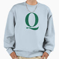Letter Q Emerald Dark Green Glitter Sweatshirt - Custom Art Print Unisex - T-Shirt, Sweatshirt, Hoodie