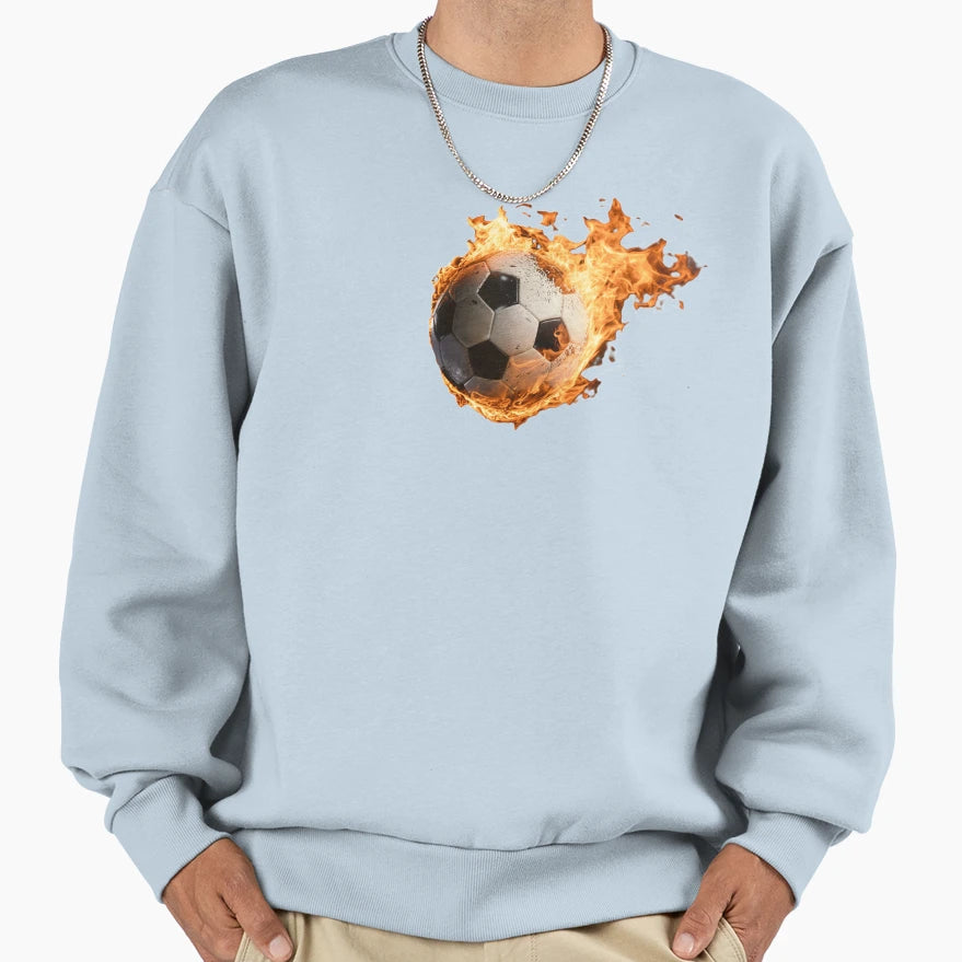Burning Soccer Ball Sweatshirt - Trendy Graphic Men Women - T-Shirt, Sweatshirt, Hoodie