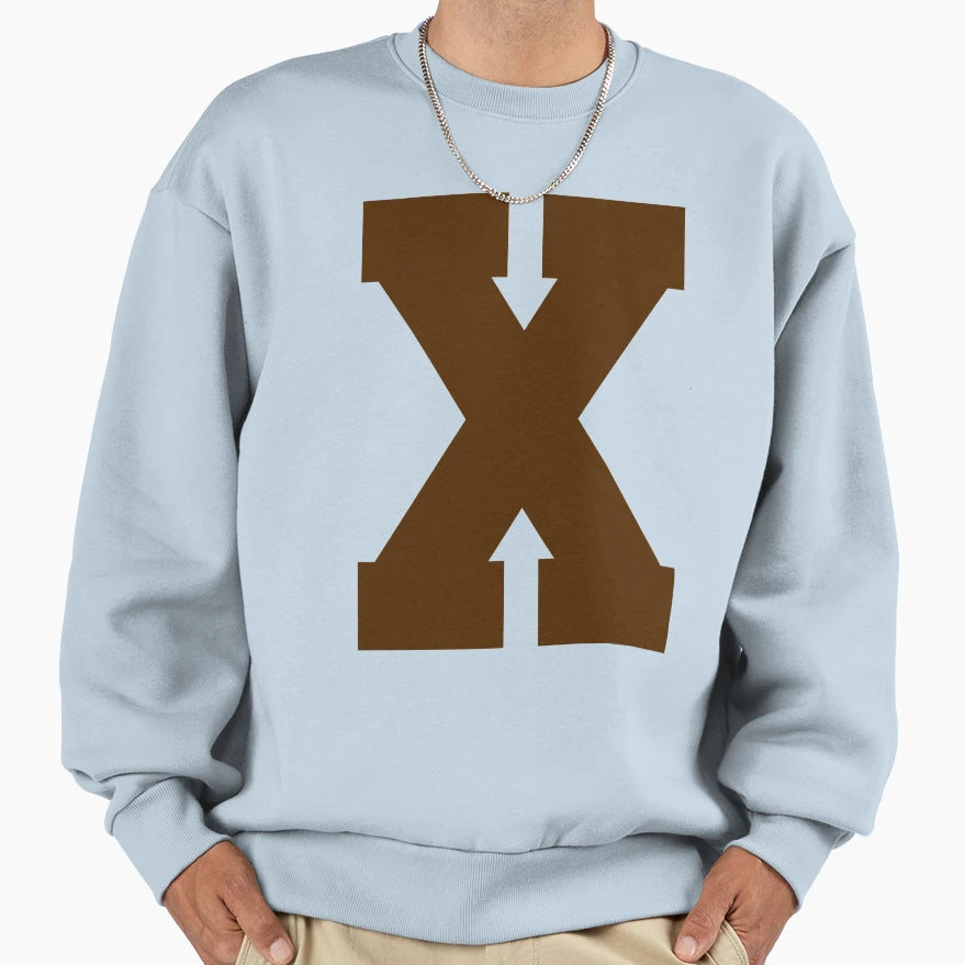 Alphabet Brown X Sports Letter X Sweatshirt - Minimalist Print for Adults - T-Shirt, Sweatshirt, Hoodie