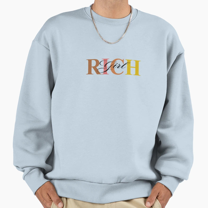 Rich Typographic Sweatshirt - Unique Graphic Men Women - T-Shirt, Sweatshirt, Hoodie