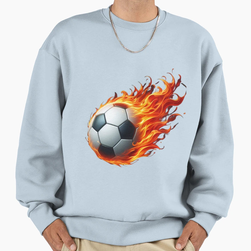 Fire Power Soccer Ball Sweatshirt - Unique Graphic Unisex - T-Shirt, Sweatshirt, Hoodie