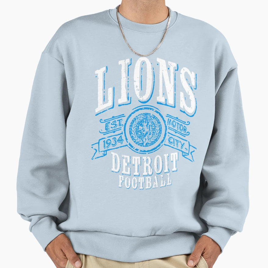 Lions Football Sweatshirt - Unique Graphic Men Women - T-Shirt, Sweatshirt, Hoodie
