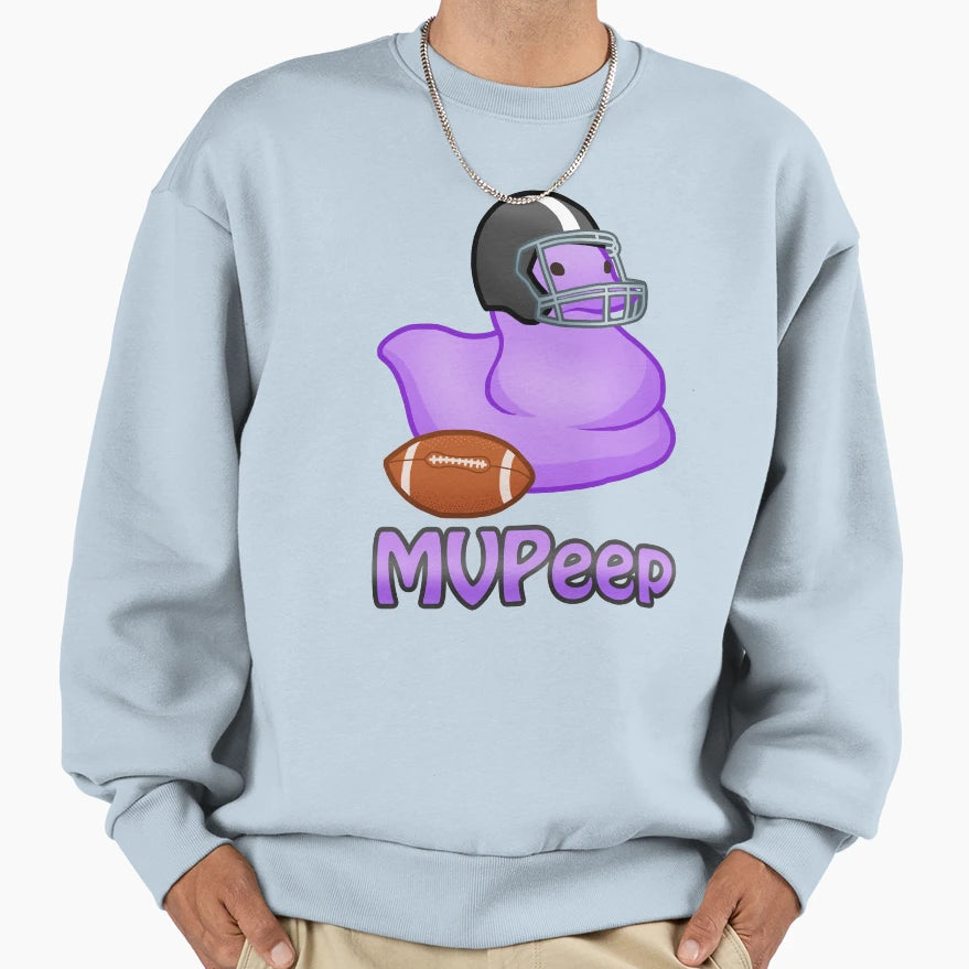 Nfl Football Peeps Purple Marshmallow Sweatshirt - Trendy Graphic Unisex - T-Shirt, Sweatshirt, Hoodie