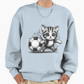 Gift Football Cat Playing Sweatshirt - Streetwear Style Men Women - T-Shirt, Sweatshirt, Hoodie