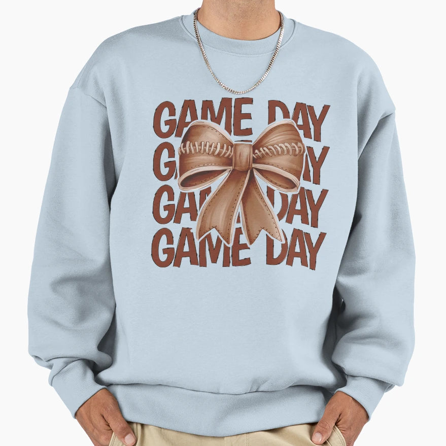 Game Day Football Bow Sweatshirt - Streetwear Style Men Women - T-Shirt, Sweatshirt, Hoodie