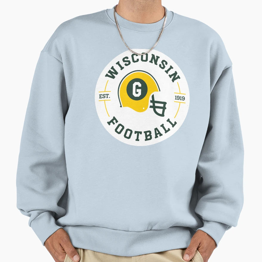 Wisconsin Football Badge Sweatshirt - Unique Graphic for Adults - T-Shirt, Sweatshirt, Hoodie