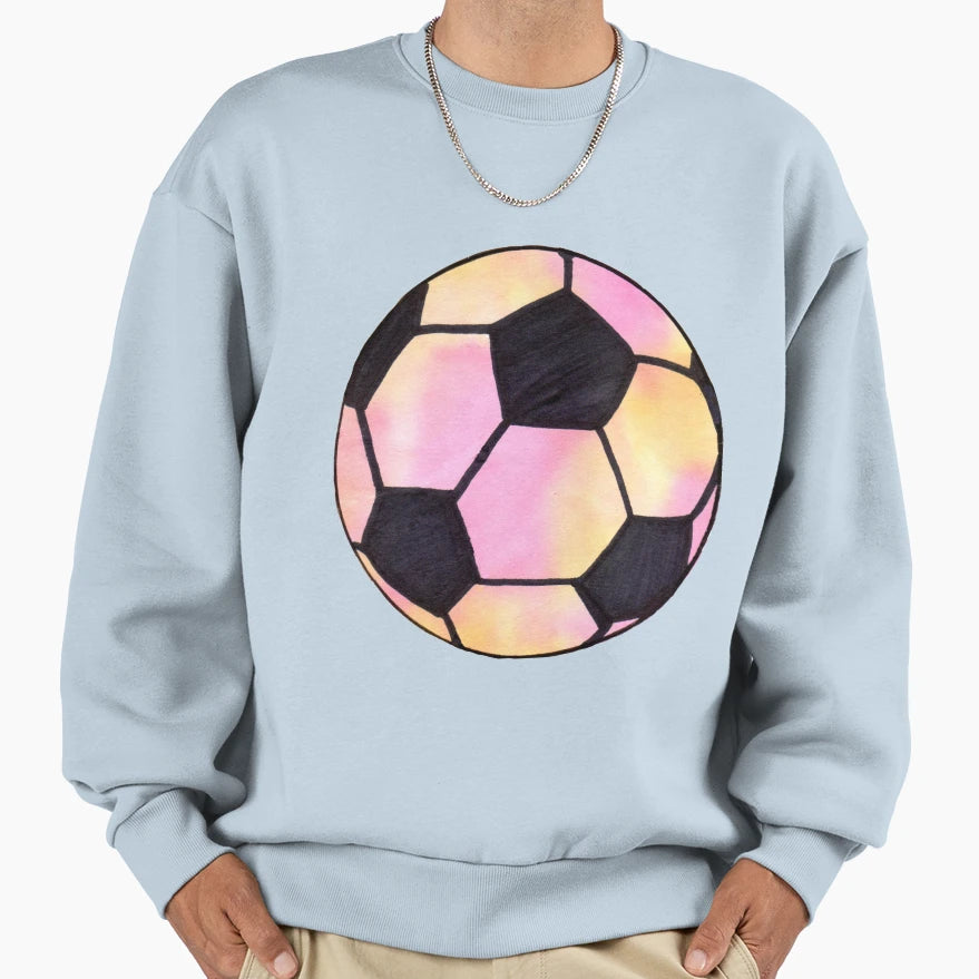 Watercolor Soccer Ball Art Sweatshirt - Custom Art Print Men Women - T-Shirt, Sweatshirt, Hoodie