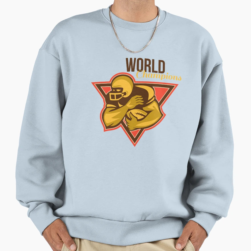 American Football Running Back World Sweatshirt - Unique Graphic Unisex - T-Shirt, Sweatshirt, Hoodie