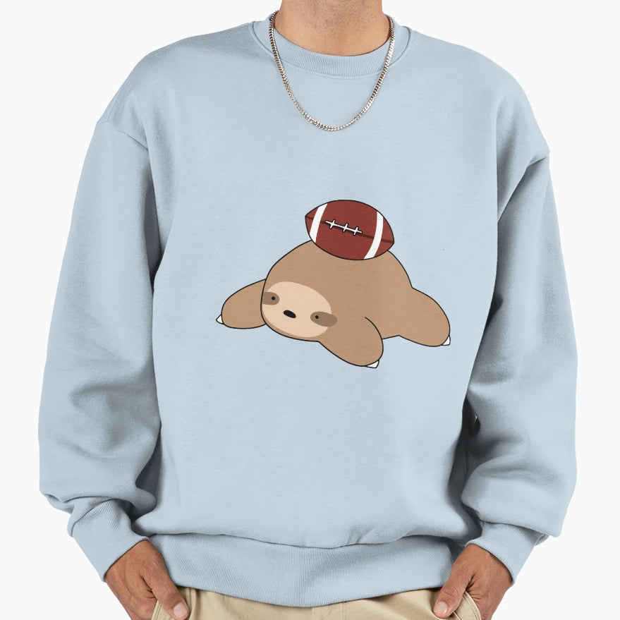 Sloth And Football Sweatshirt - Minimalist Print Men Women - T-Shirt, Sweatshirt, Hoodie