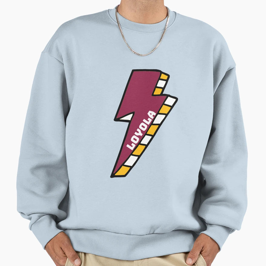 Loyola University Chicago Lightning Sweatshirt - Fun Novelty Design Unisex - T-Shirt, Sweatshirt, Hoodie