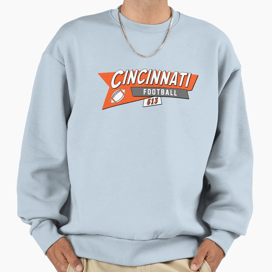 Cincinnati 90S Football Sweatshirt - Aesthetic Graphic Men Women - T-Shirt, Sweatshirt, Hoodie