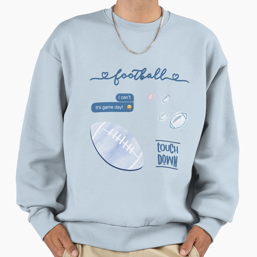 Blue Watercolor Football Pack Sweatshirt - Streetwear Style Unisex - T-Shirt, Sweatshirt, Hoodie