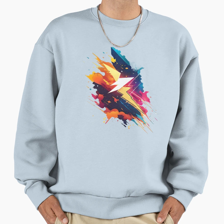 Colorful Lightning Explosions Sweatshirt - Minimalist Print Unisex - T-Shirt, Sweatshirt, Hoodie