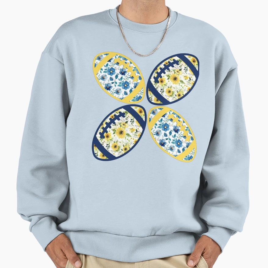 Football Navy Blue And Gold Pattern Sweatshirt - Fun Novelty Design Unisex - T-Shirt, Sweatshirt, Hoodie