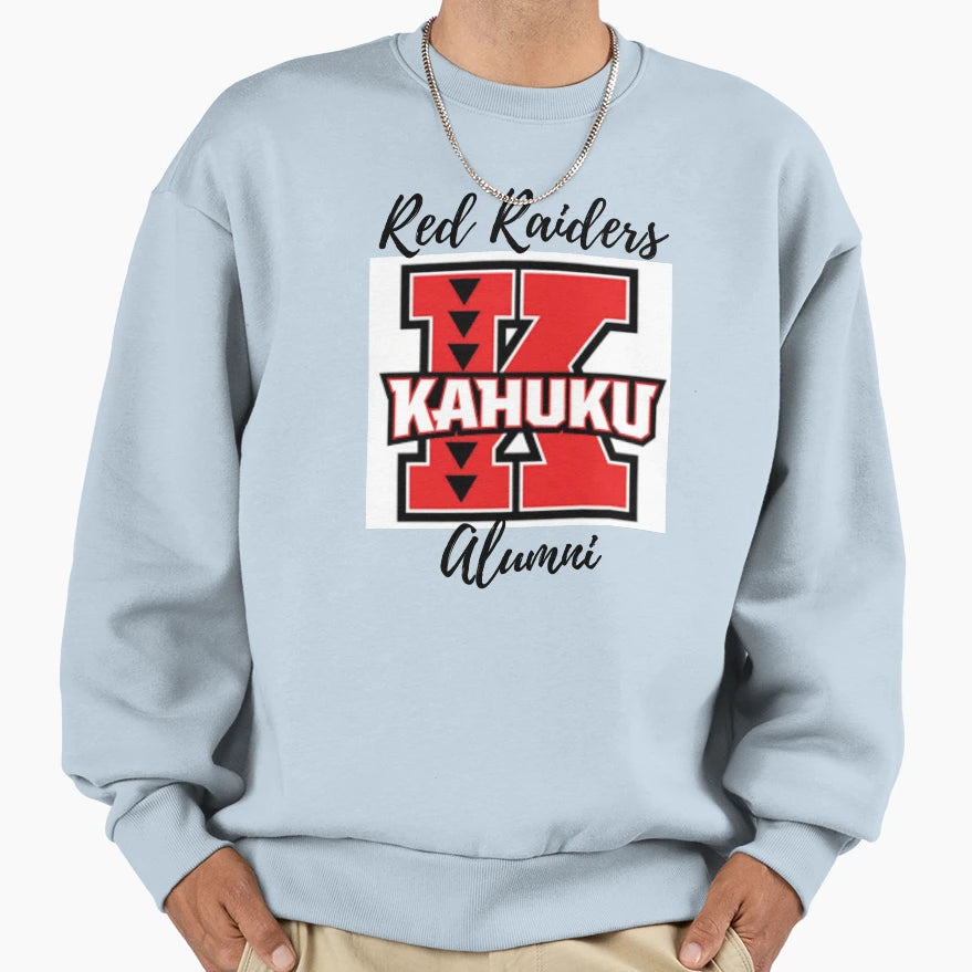 Red Raiders Kahuku Alumni Sweatshirt - Minimalist Print for Adults - T-Shirt, Sweatshirt, Hoodie