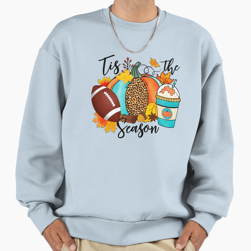 Tis Season Autumn Leopard Pumpkin Sweatshirt - Streetwear Style Men Women - T-Shirt, Sweatshirt, Hoodie