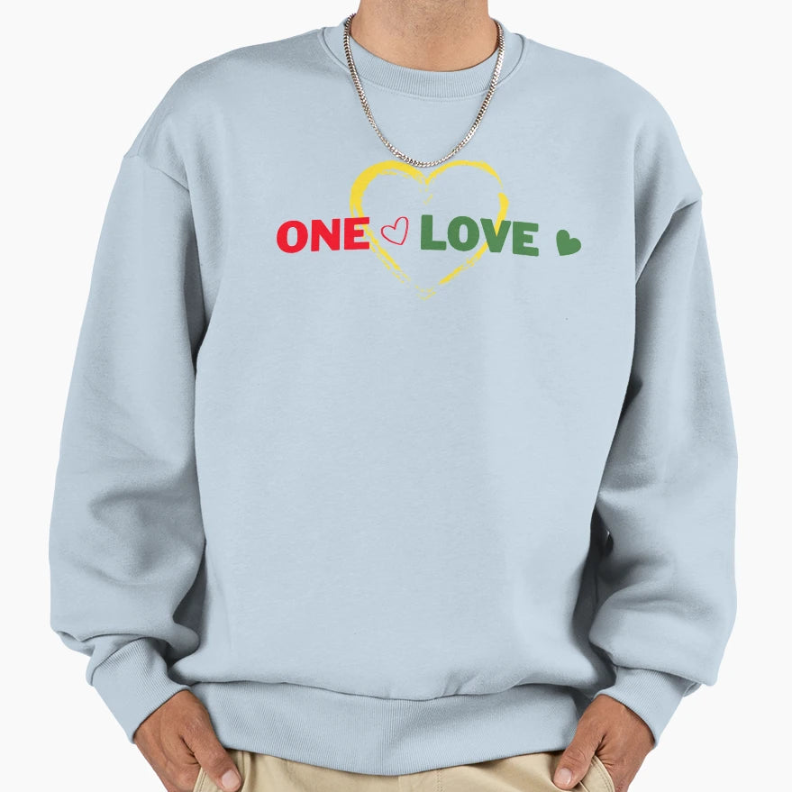 One Love Hearts Sweatshirt - Graphic Print for Adults - T-Shirt, Sweatshirt, Hoodie