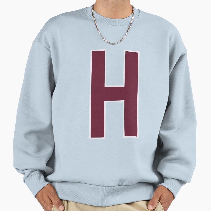 Letter H Bold Collegiate Font Sweatshirt - Streetwear Style Men Women - T-Shirt, Sweatshirt, Hoodie