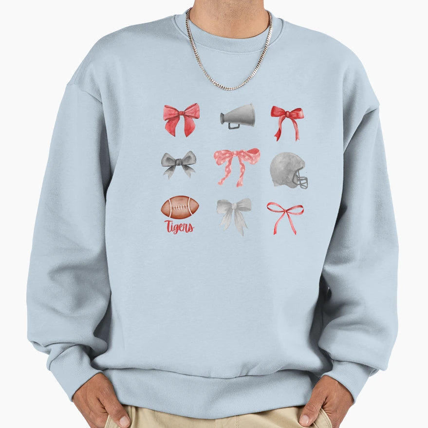 Tigers Coquette Football Team Sweatshirt - Unique Graphic for Adults - T-Shirt, Sweatshirt, Hoodie